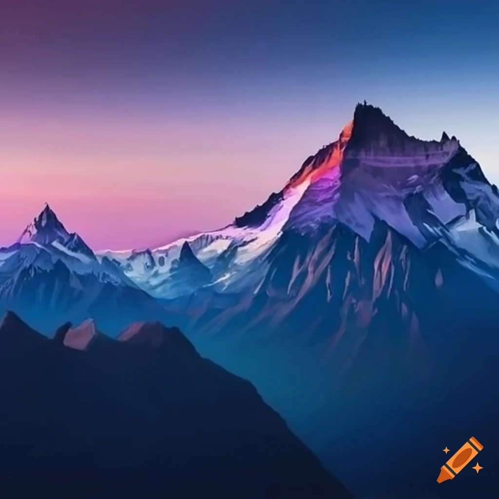 painting of a majestic mountain peak