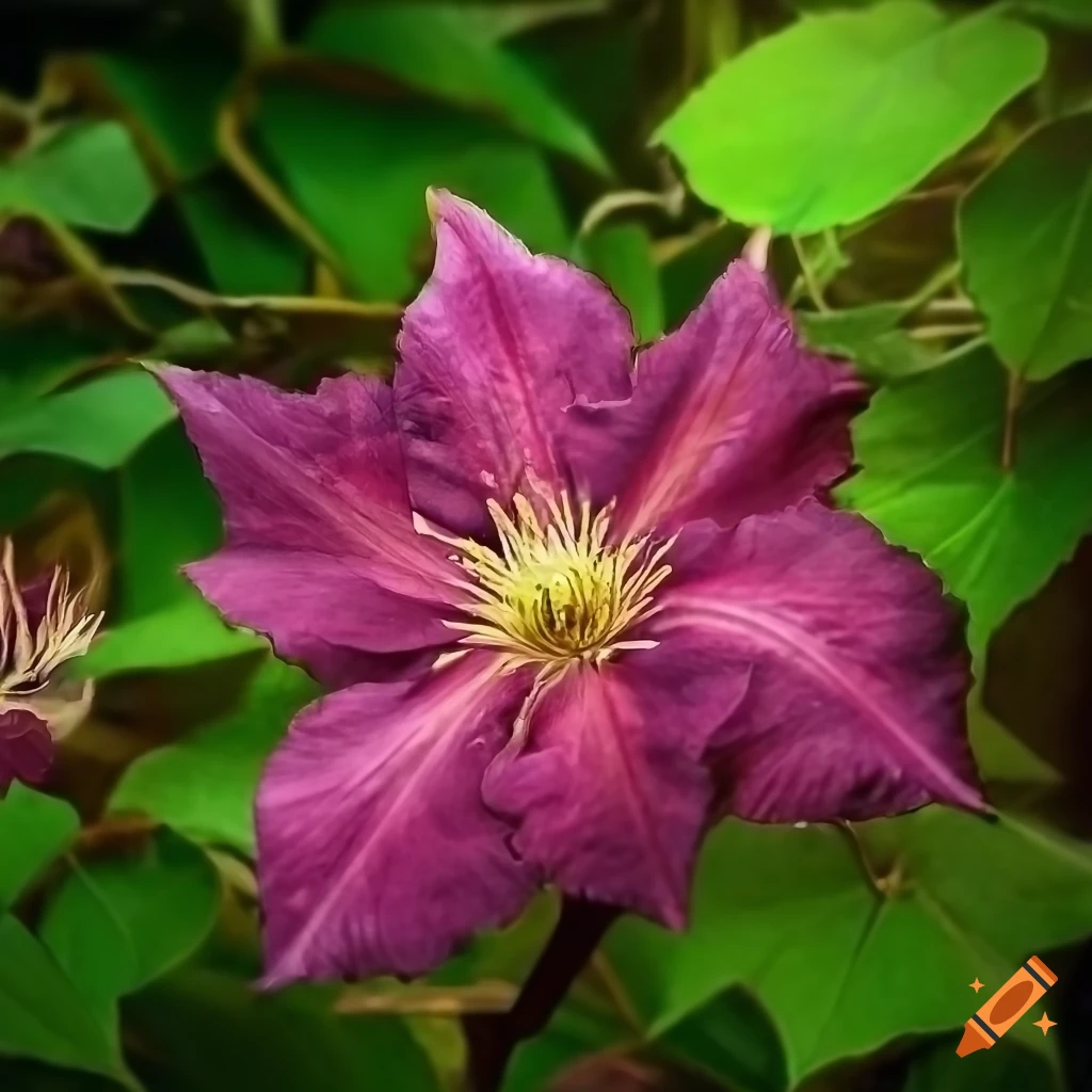 intricate drawing of a clematis flower