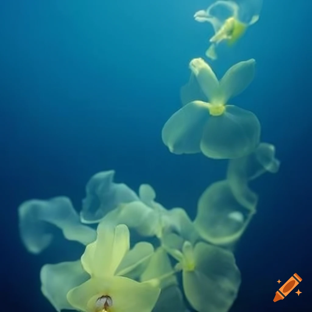 translucent sea creature in dark blue background