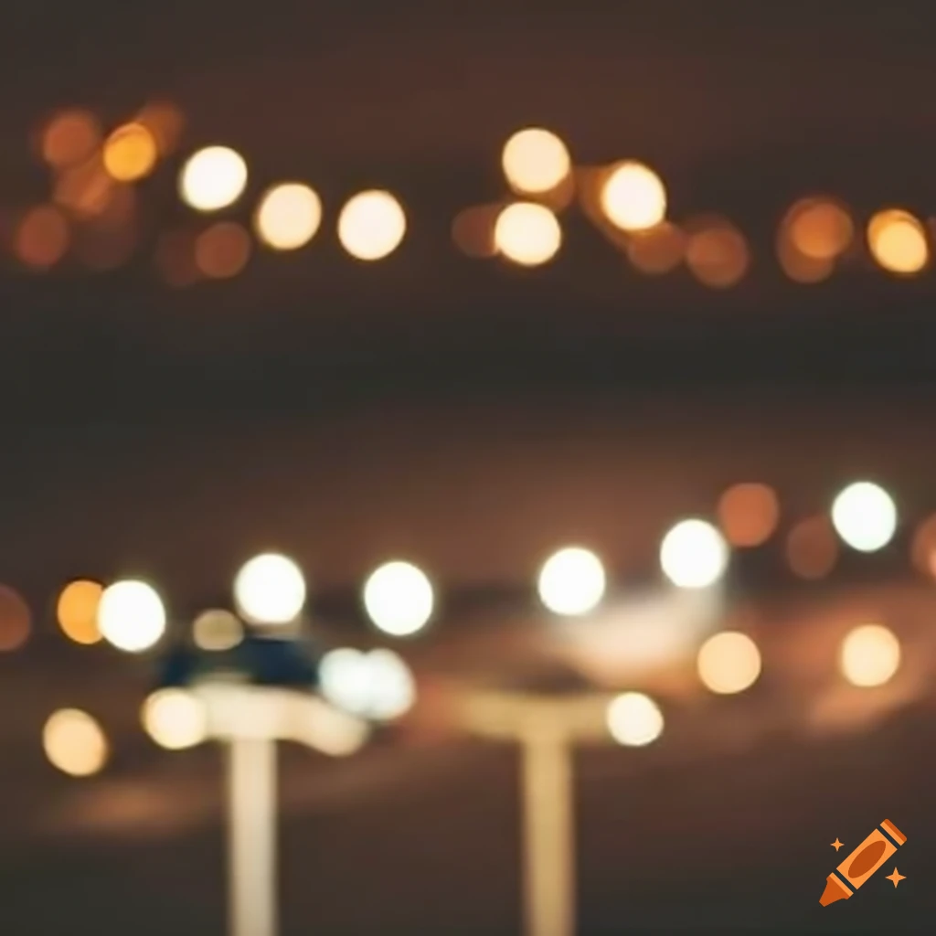 bokeh lights in a parking lot