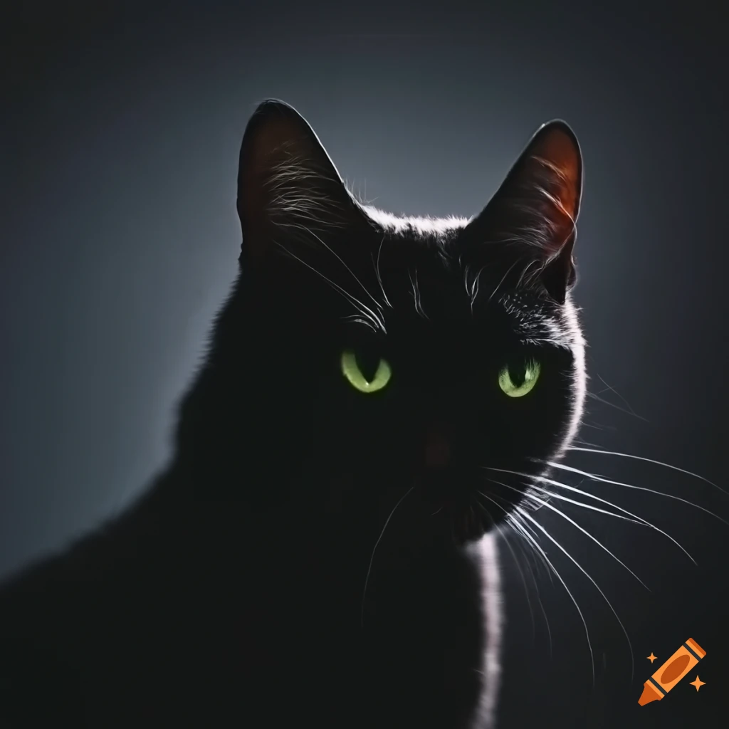 Cat in a dark living room