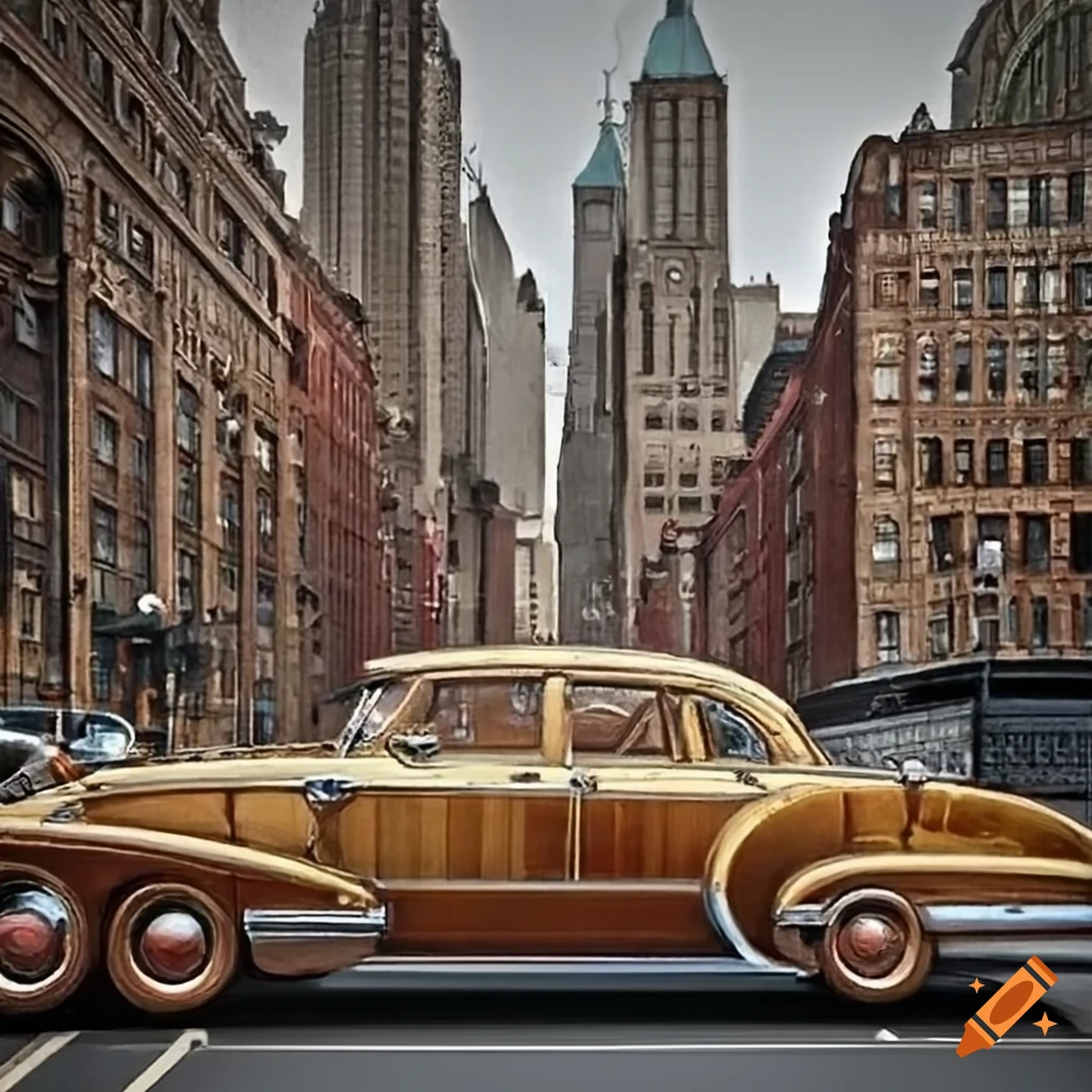 Fantastical steampunk new york city scene on Craiyon