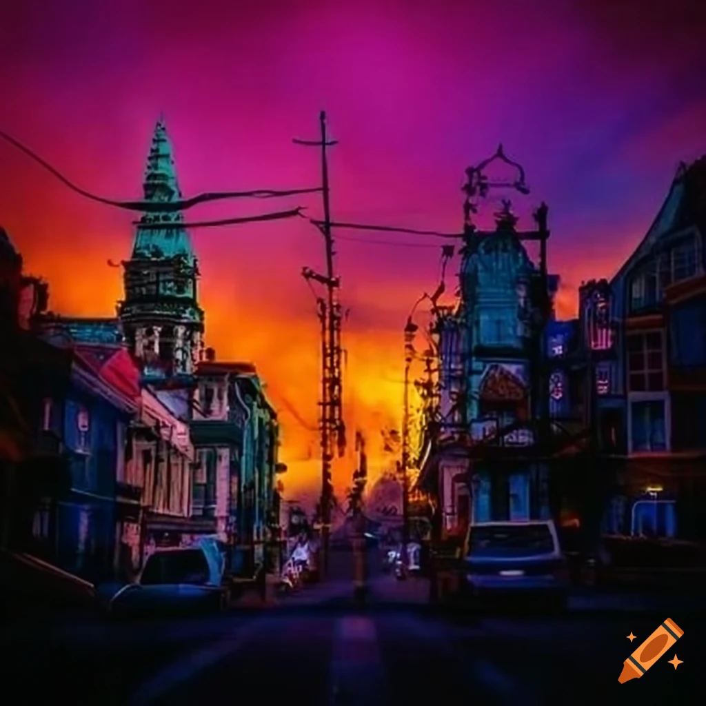 Vibrant photo representing the haight ashbury hippie movement