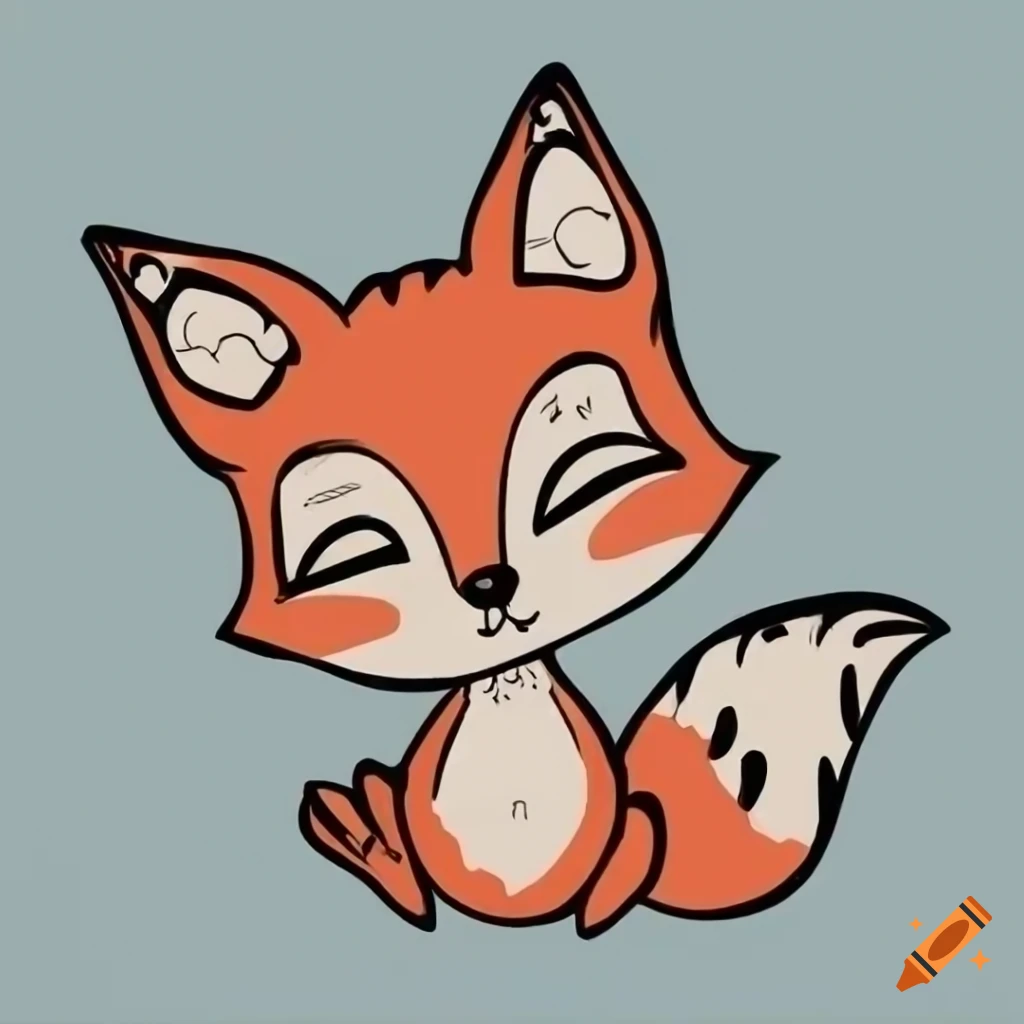cute and funny cartoon fox