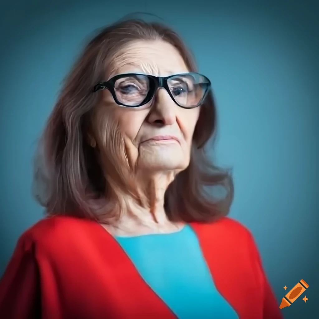 Stylish Elderly Woman Wearing Glasses On Craiyon 