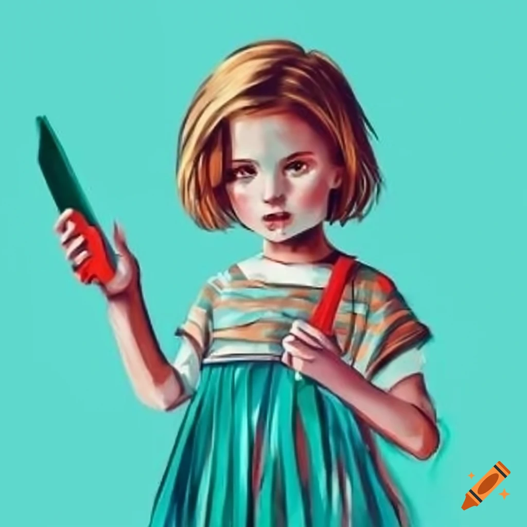 retro children's fashion with a poncho and red ribbon