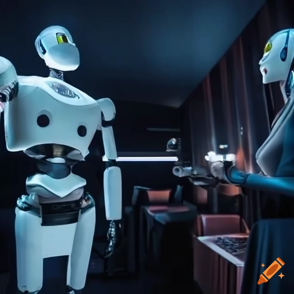 image of two robots watching a movie