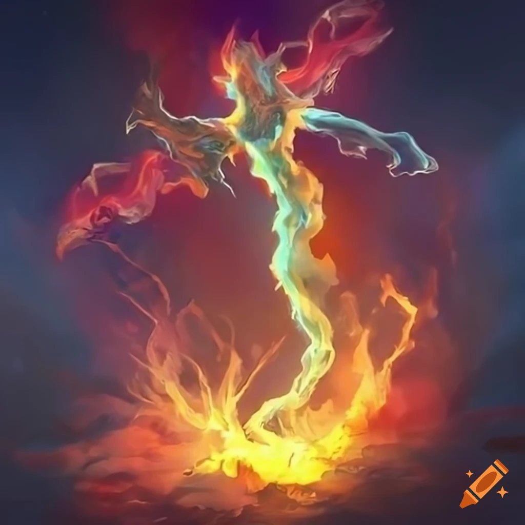 artwork of a flying elemental