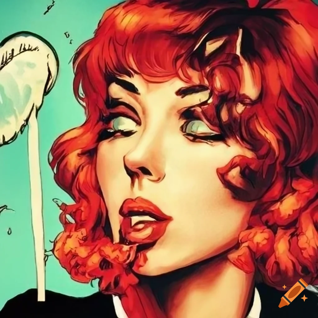 Villainess gummy candy from noir graphic novel on Craiyon