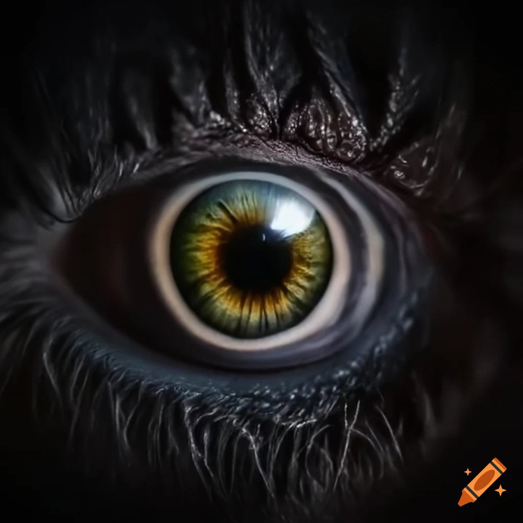 Closeup of a frightening monster eye