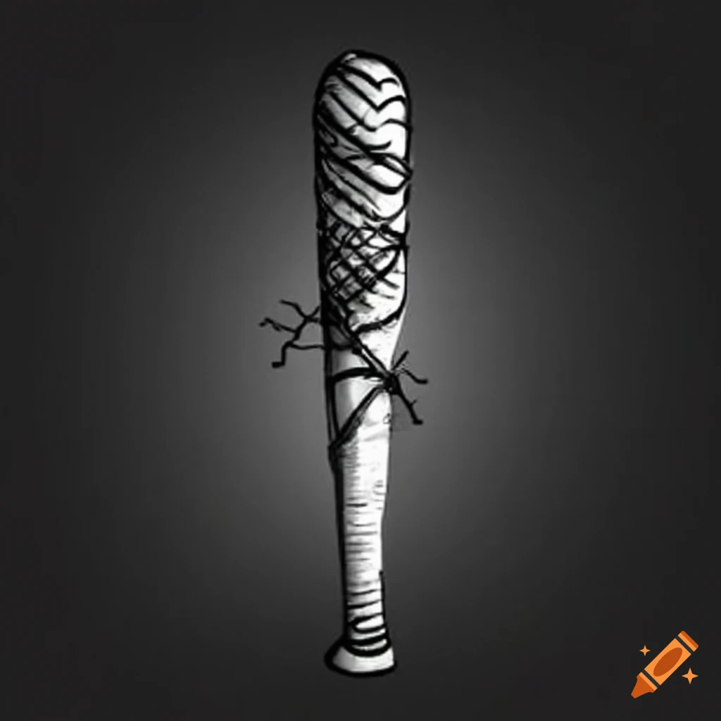 Baseball bat with barbed wire on Craiyon