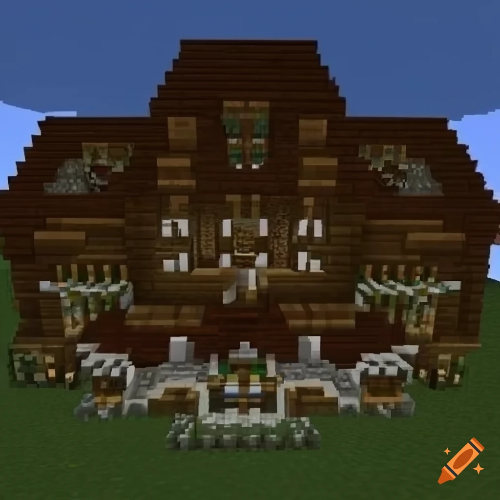 Artwork of a minecraft server house