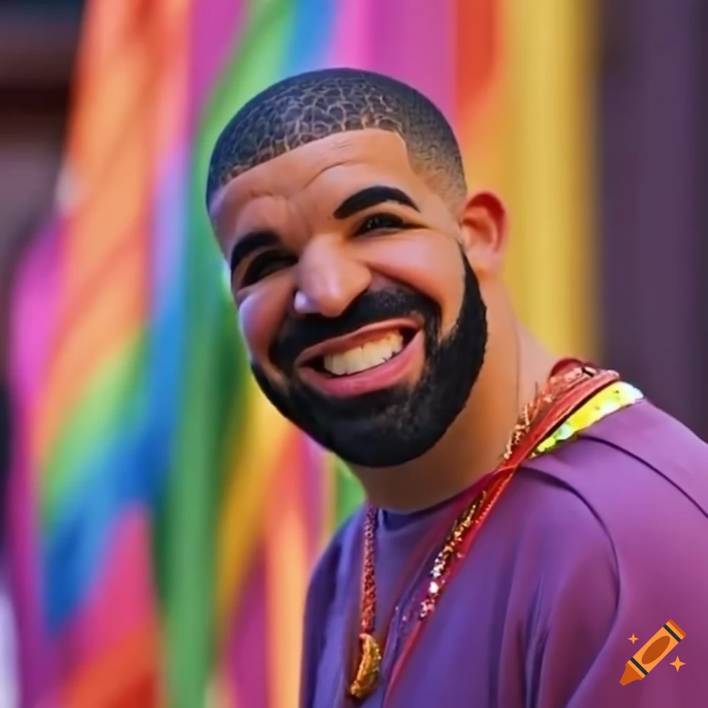 Drake at a pride parade on Craiyon