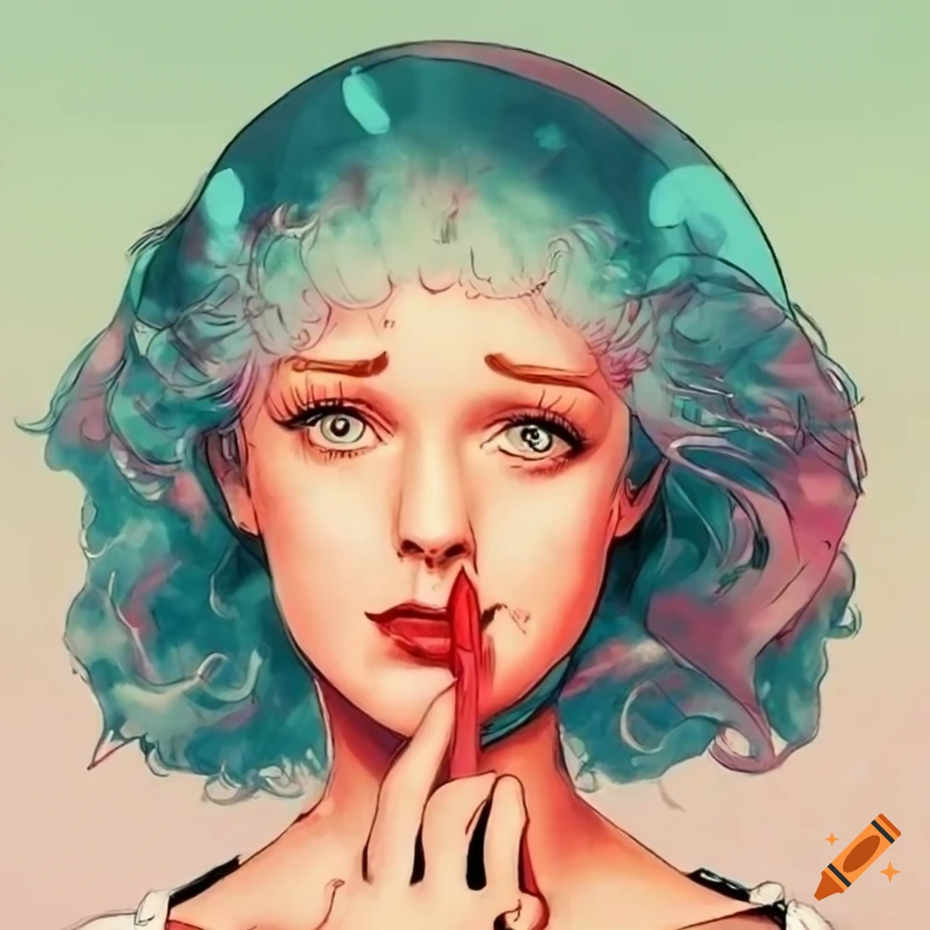 Villainess gummy candy from noir graphic novel on Craiyon