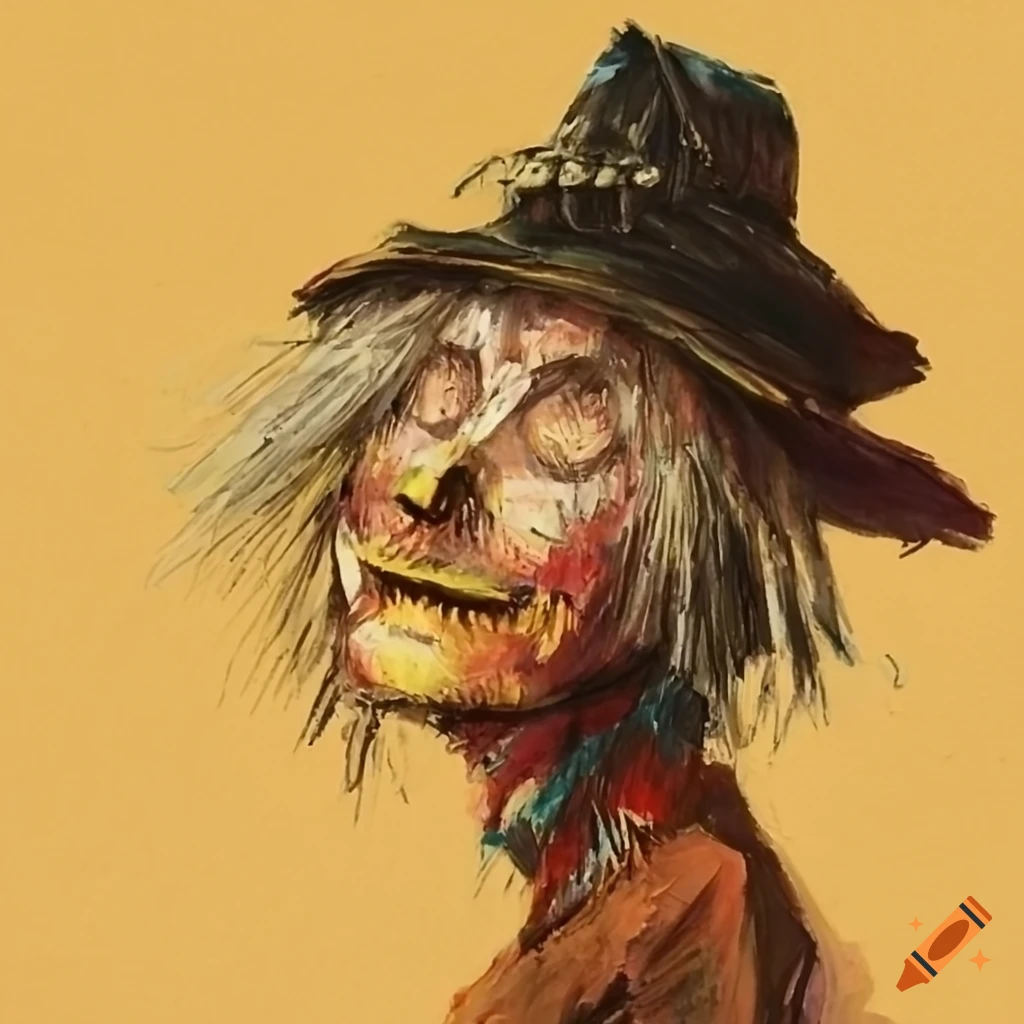 scarecrow painting in oil technique