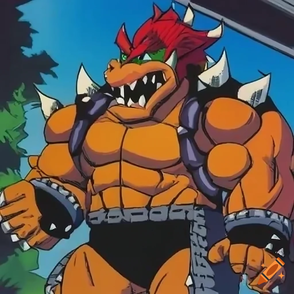Muscular bowser in 80-90's anime style on Craiyon