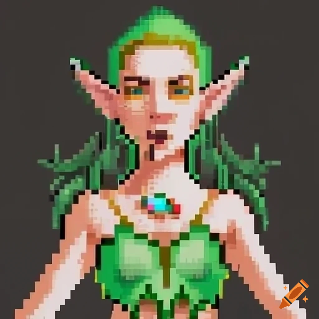 8-bit pixel art of link from zelda