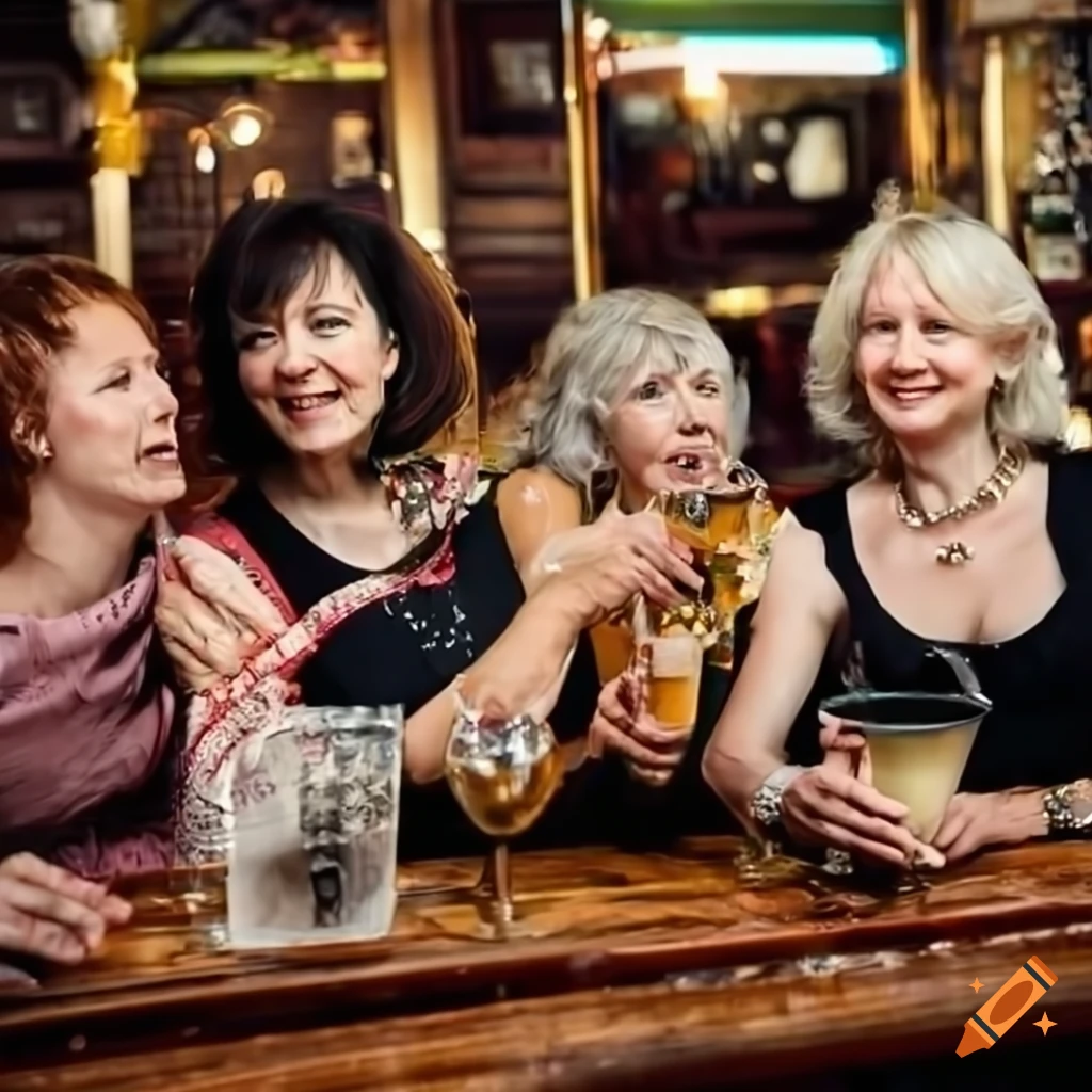 group of women enjoying in a pub