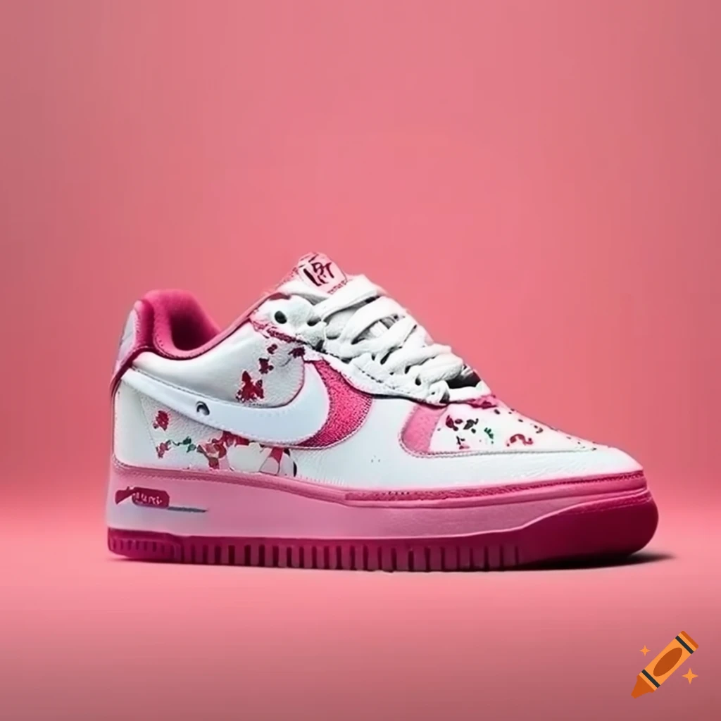 Nike air force 1 cherry blossom shoes on Craiyon