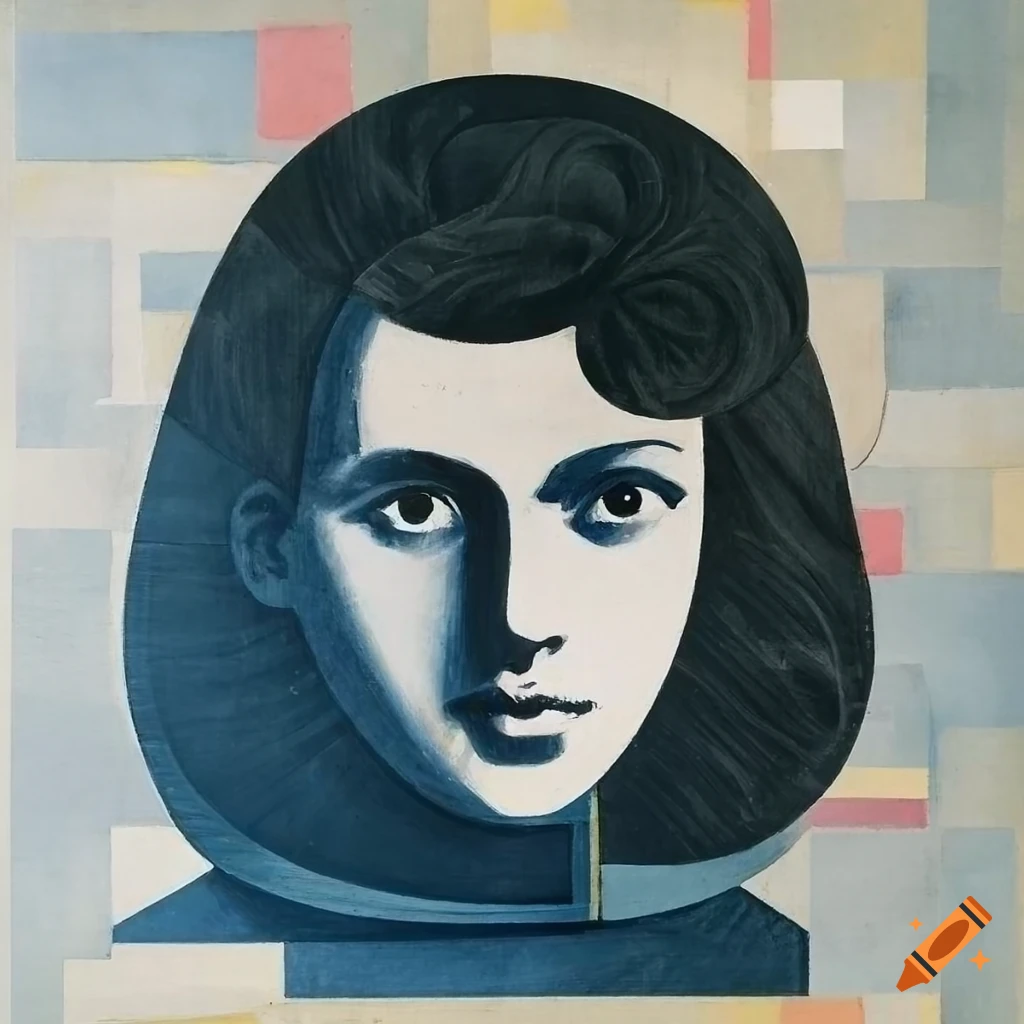 Collage portrait of a woman with dark hair on craiyon