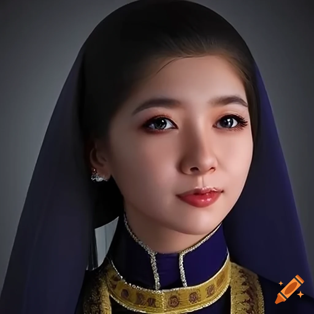 hyper-realistic portrait of a person in traditional Christian Orthodox dress