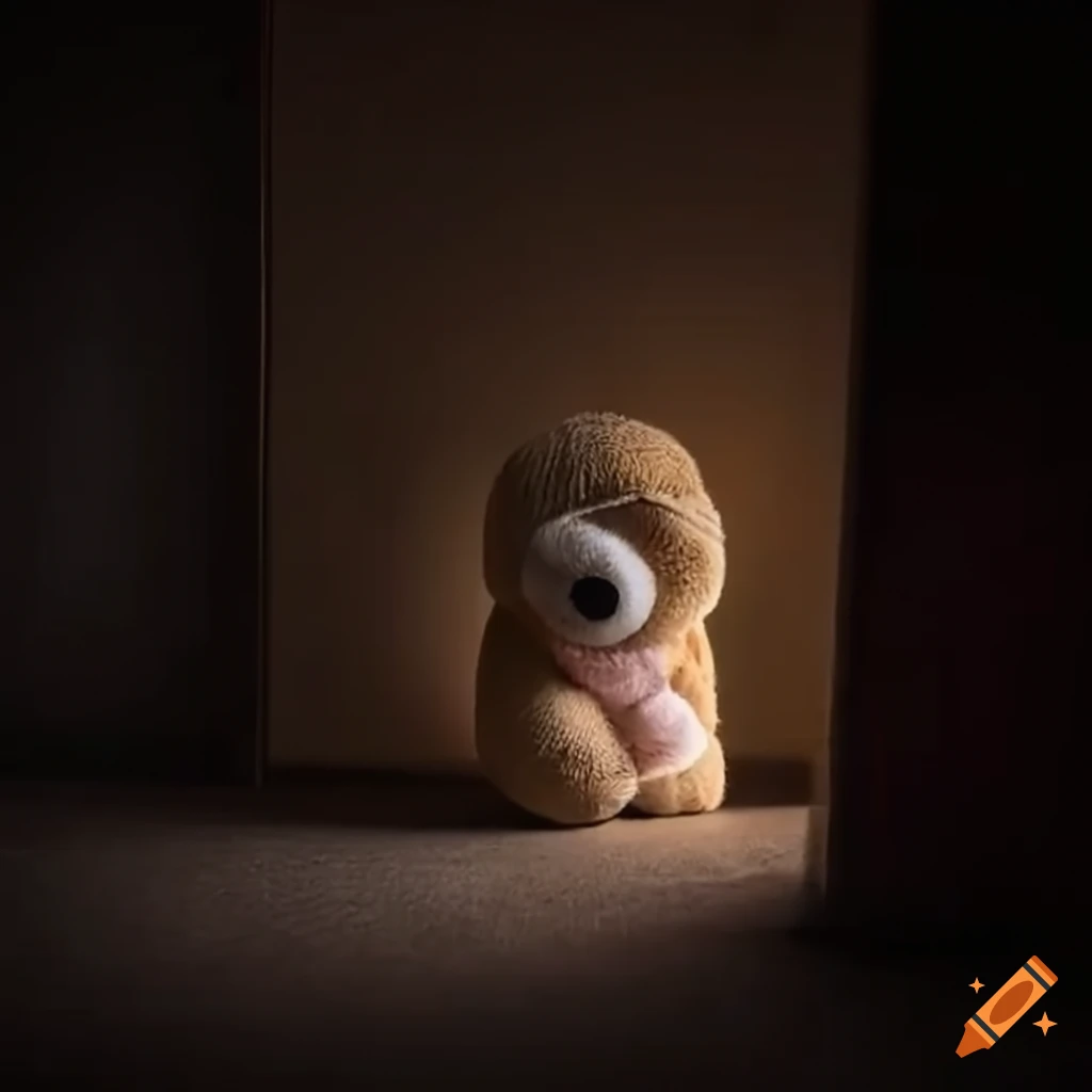 lonely plushie looking in through the window