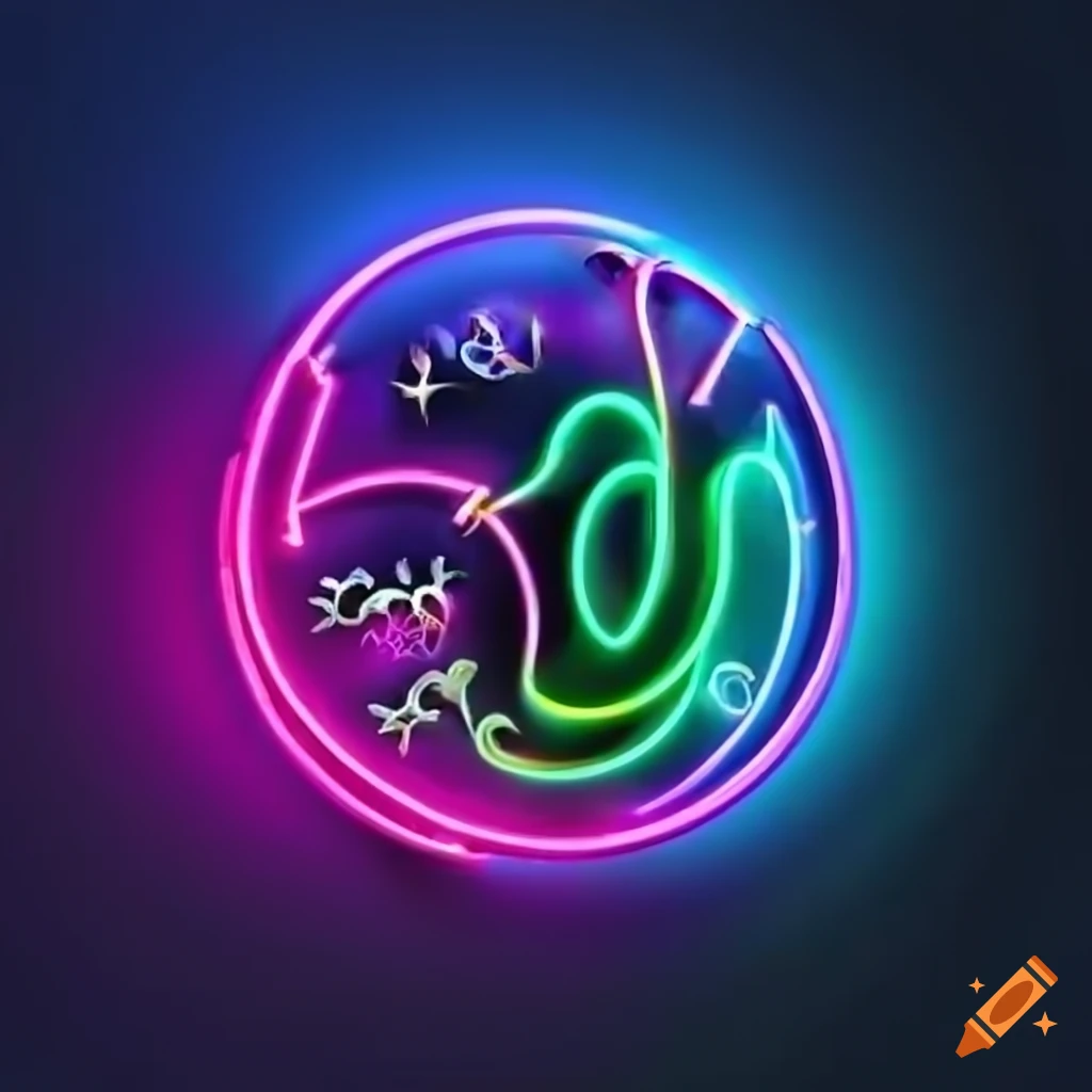 neon zodiac signs in two colors