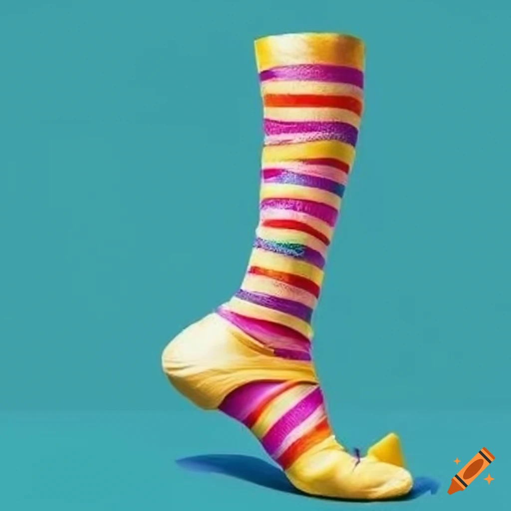 image humoristique de chaussettes multicolores avec le mot "NON" en russe