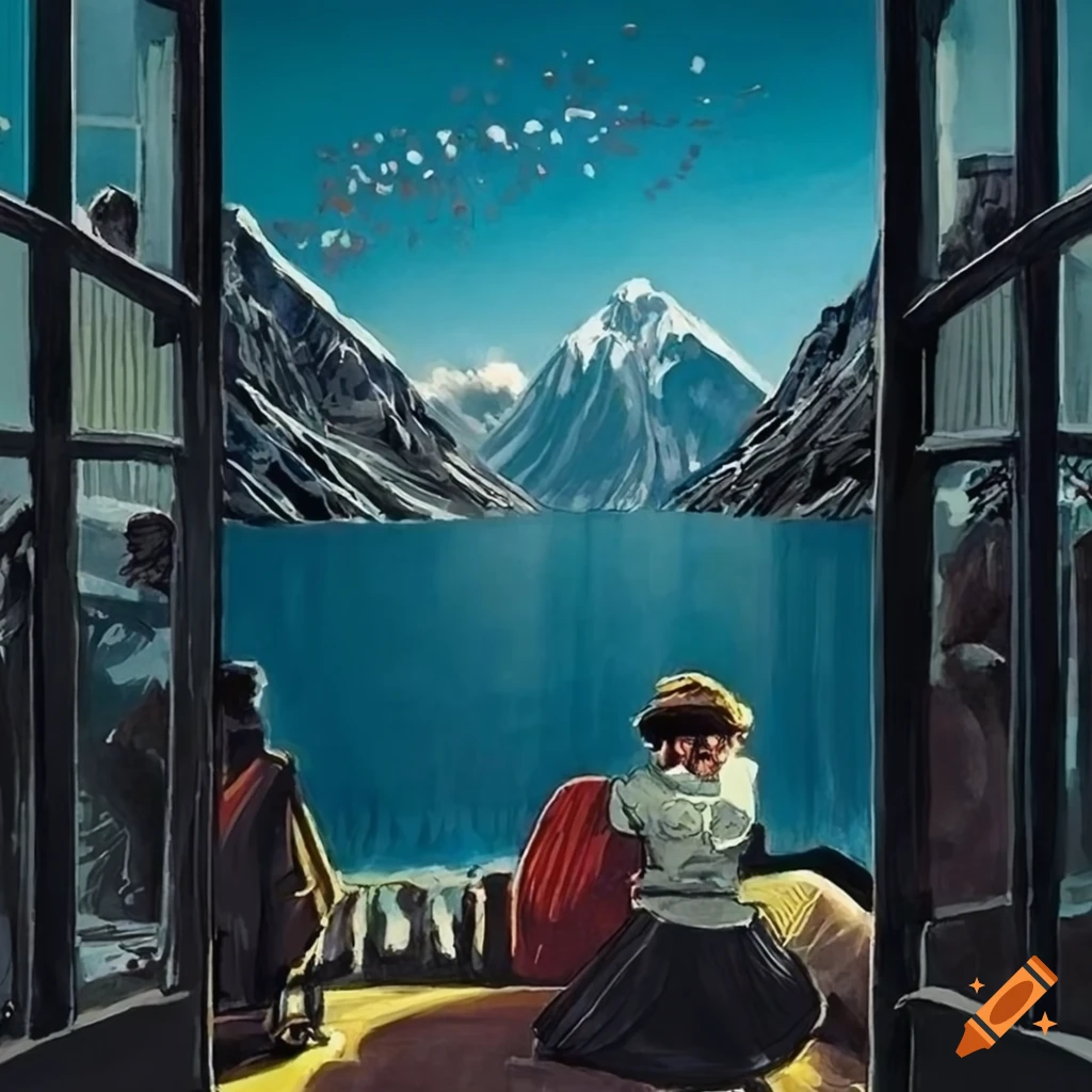 Image of a swiss mountain from the noir graphic novel
