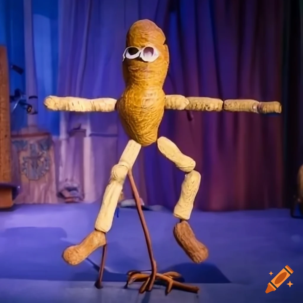 wooden puppet wearing sunglasses on a stage