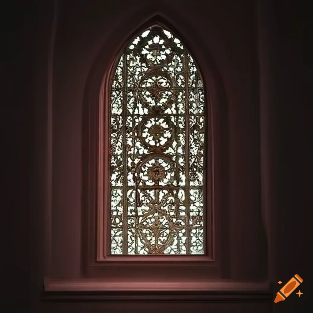 gothic window with Islamic art design