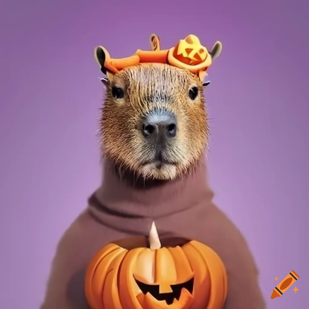 cute capybara in Halloween costume