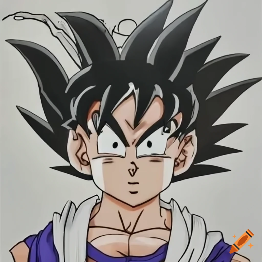 Drawing Goku Ssj face sketch by The Scorpion Art | OurArtCorner