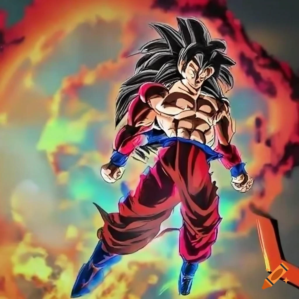 Image of goku in super saiyan 4 form on Craiyon