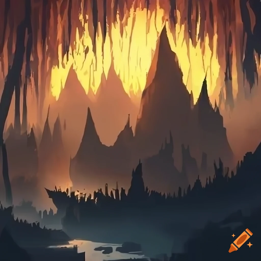 Fantasy landscape in the style of Magic the Gathering on Craiyon