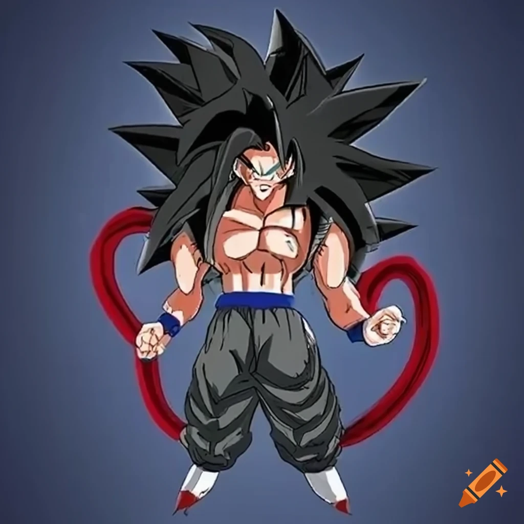 A brown haired super saiyan with outfit like goku black in dragon ball  drawing style