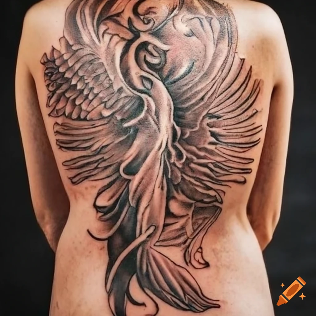 Tribal phoenix (Eternity, rebirth) phoenix fire bird original tribal tattoo  design