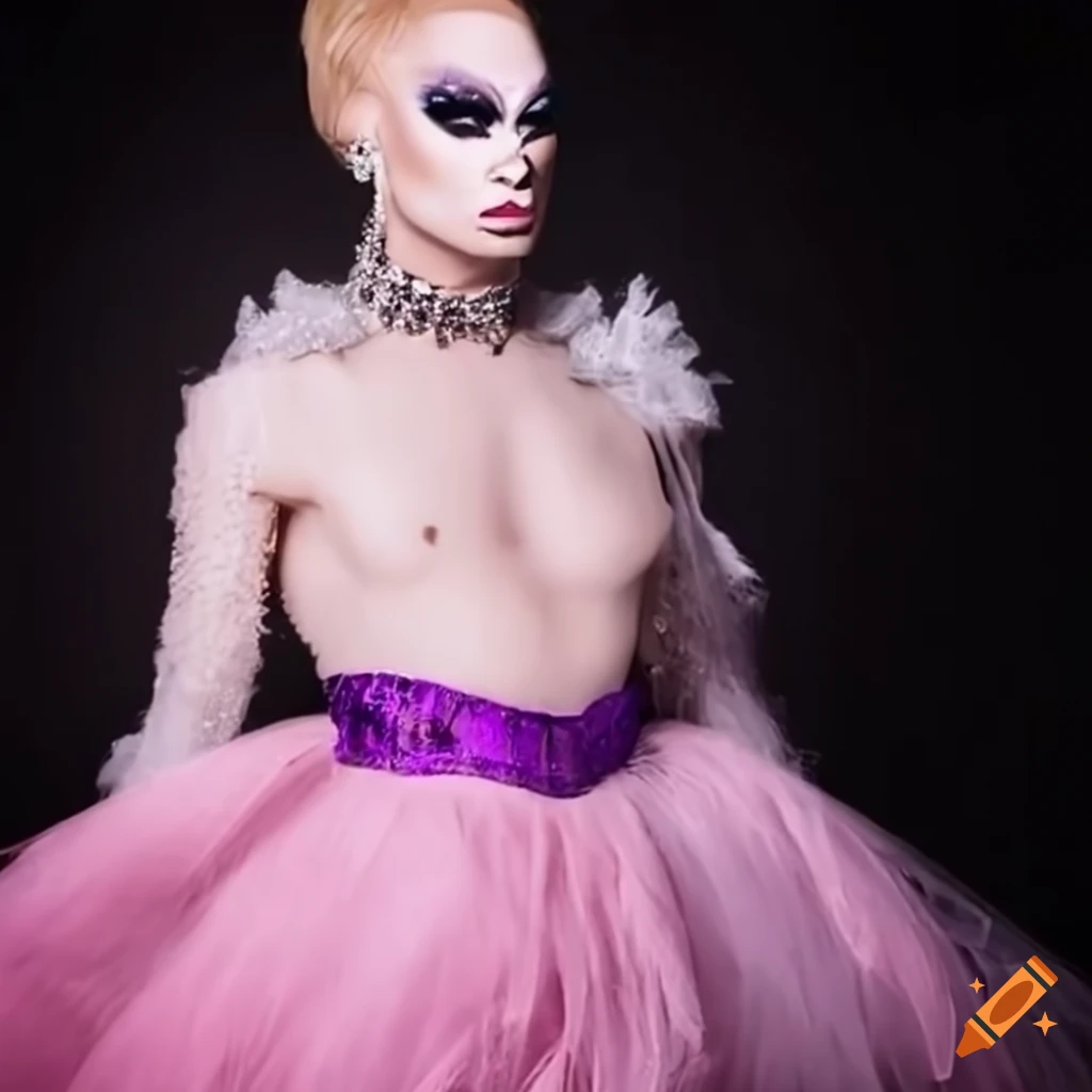 fierce Drag Queen strutting down a wintery runway