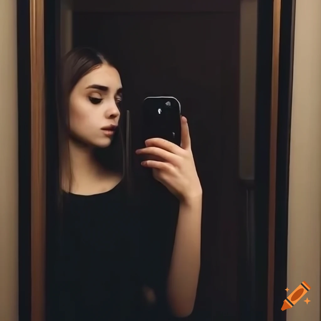 Mirror selfie of a girl with iphone on Craiyon