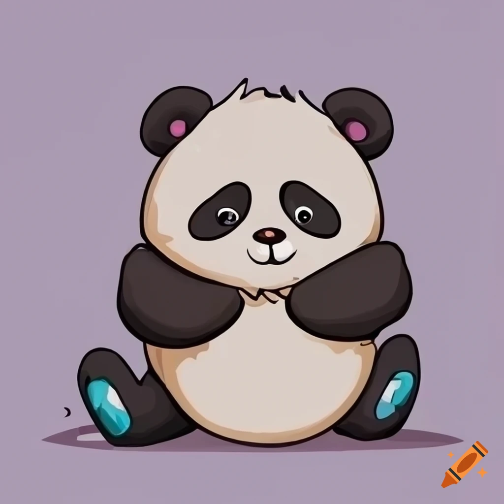 cartoon art of a fluffy panda bear