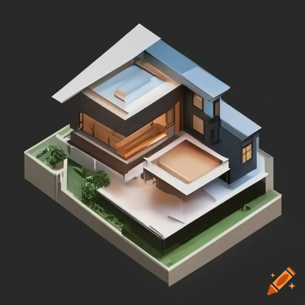 a modern house seen from above