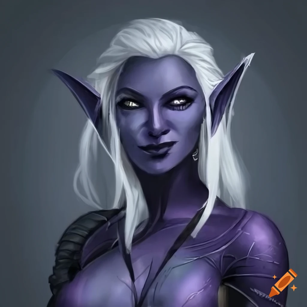 Illustration of a drow elf in fantasy style on Craiyon
