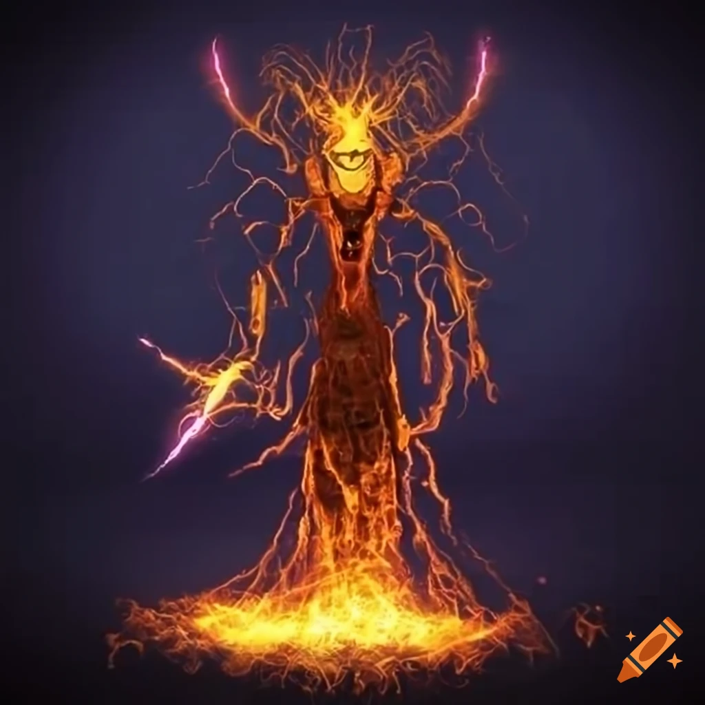 digital artwork of a powerful robed figure with a glowing greataxe
