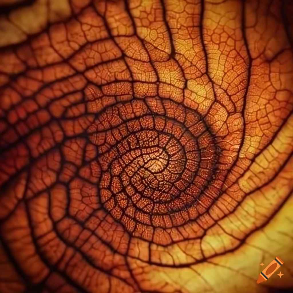 macro photograph of intricate patterns in a dry autumn leaf
