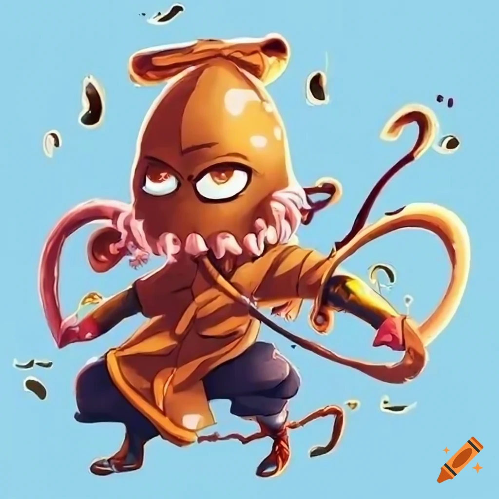 Cute anime squid monk on Craiyon
