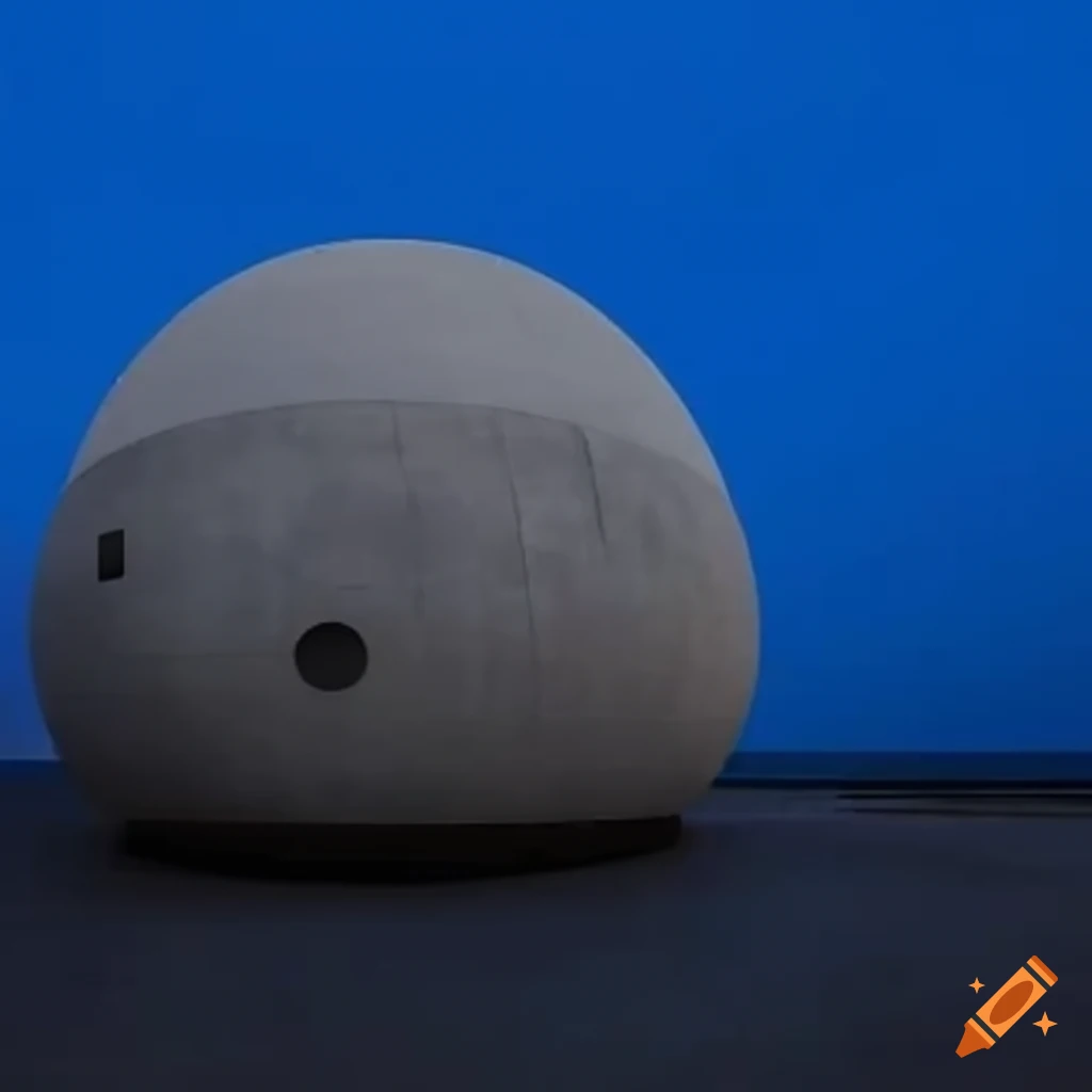 futuristic concrete building with round design
