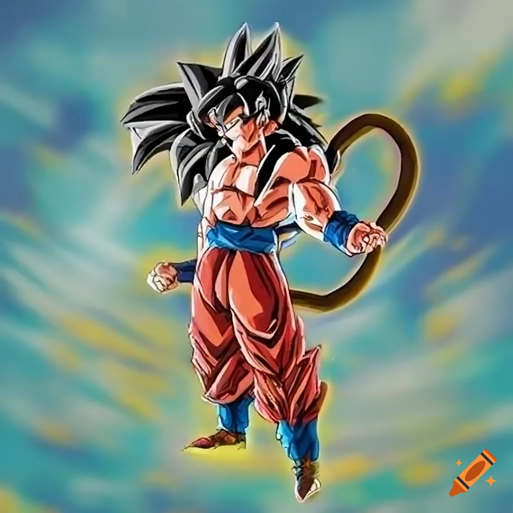 Goku super saiyan 4 transformation on Craiyon