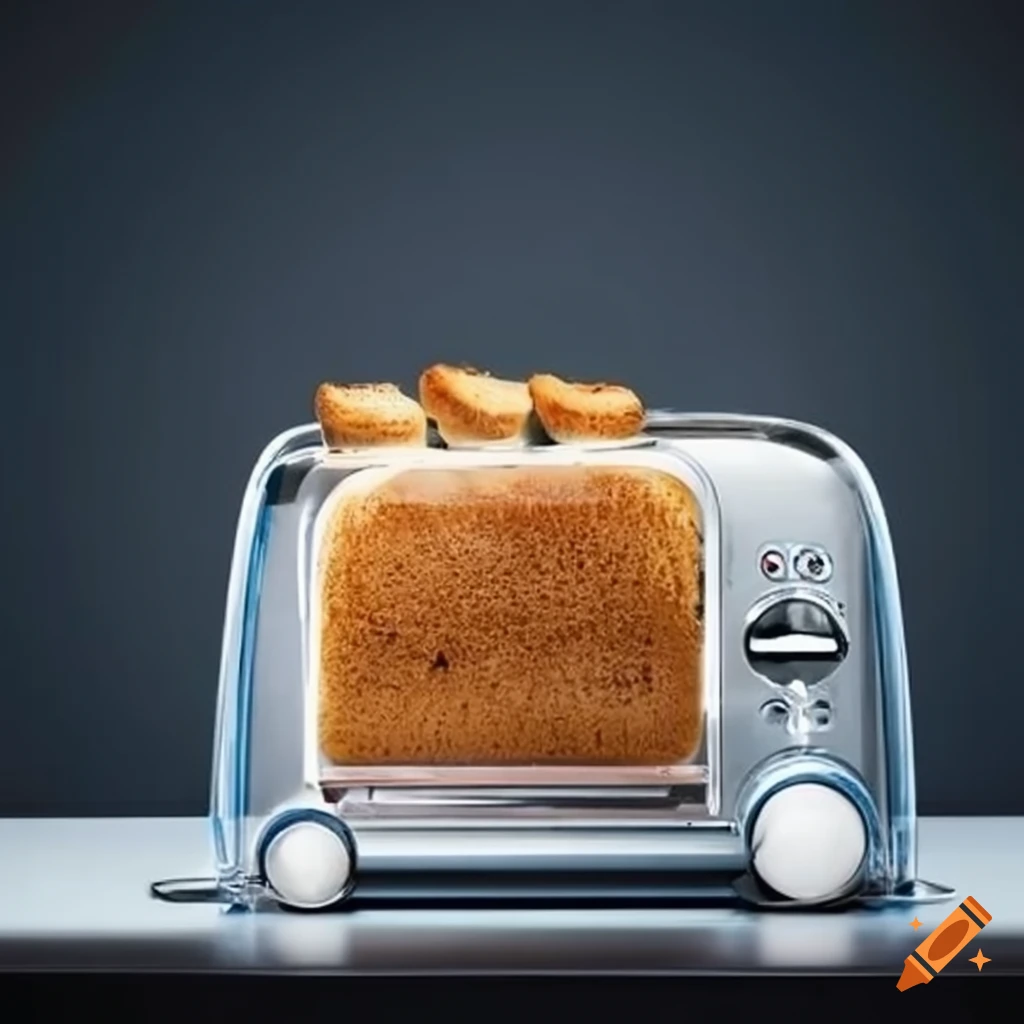 Transparent toaster with bread inside on Craiyon