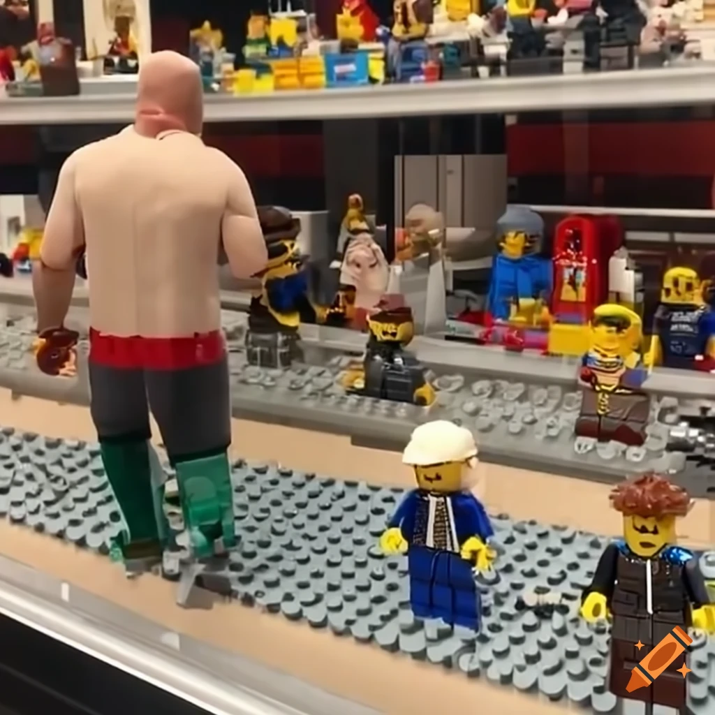 Steve Harvey, Dr. Phil and Joe Rogan at the lego section