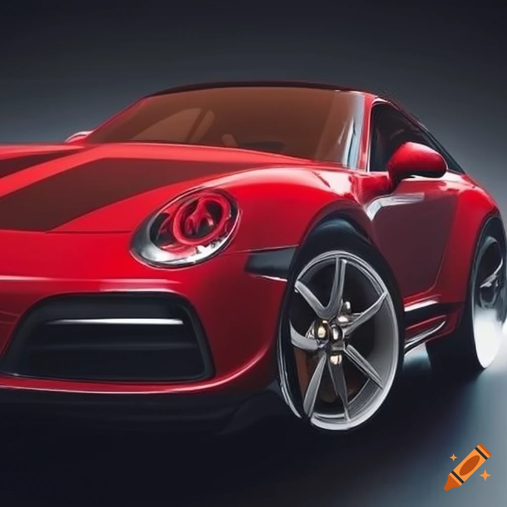 red Porsche 911 illustration